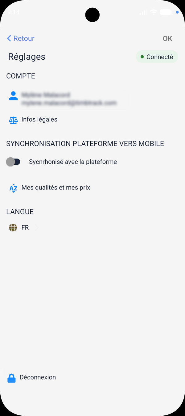 Timbtrack — Réglages